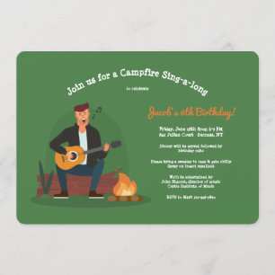 Campfire Sing-a-long Birthday Celebration Invitation