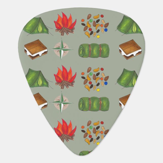 Campfire Singalong Summer Camp Camping Guitar Pick (Front)