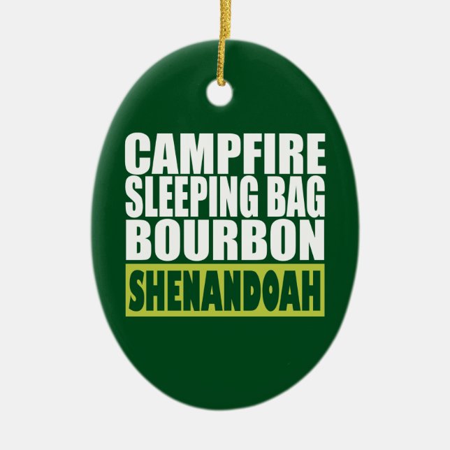 Campfire Sleeping Bag Bourbon Shenandoah Ceramic Ornament (Front)