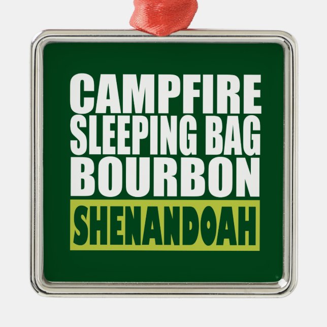 Campfire Sleeping Bag Bourbon Shenandoah Metal Ornament (Front)