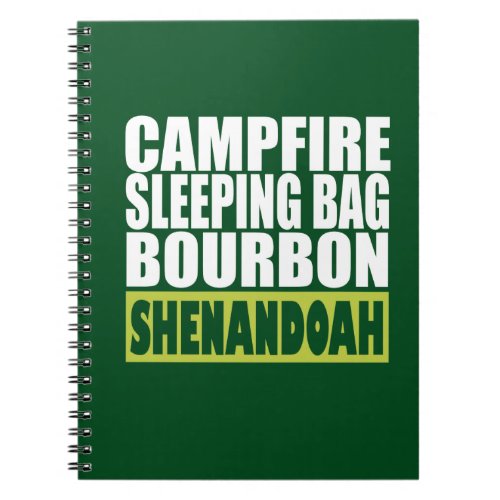 Campfire Sleeping Bag Bourbon Shenandoah Notebook