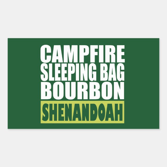 Campfire Sleeping Bag Bourbon Shenandoah Rectangular Sticker (Front)