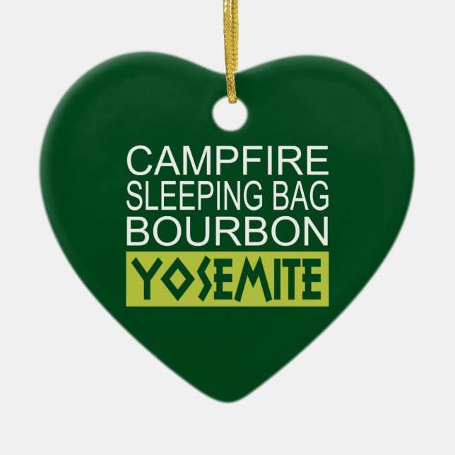 Campfire Sleeping Bag Bourbon Yosemite Ceramic Ornament (Front)