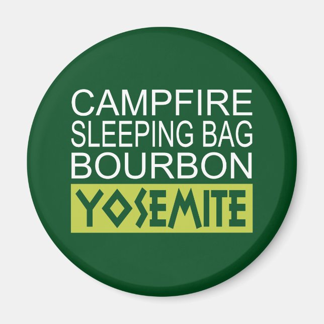 Campfire Sleeping Bag Bourbon Yosemite Magnet (Front)