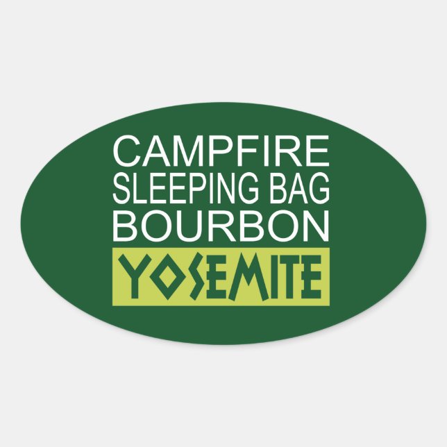 Campfire Sleeping Bag Bourbon Yosemite Oval Sticker (Front)