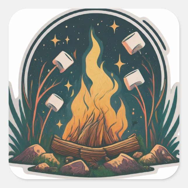 Campfire Smiles  Square Sticker (Front)