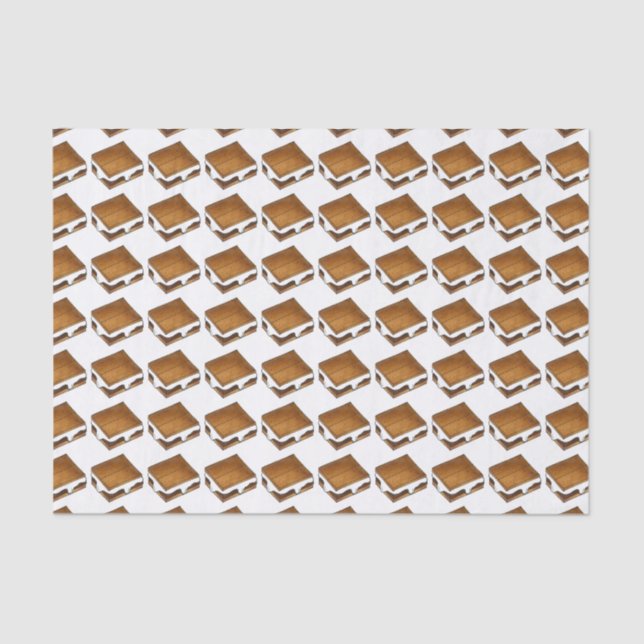 Campfire Smore S'mores Marshmallows Tissue Paper (Front)