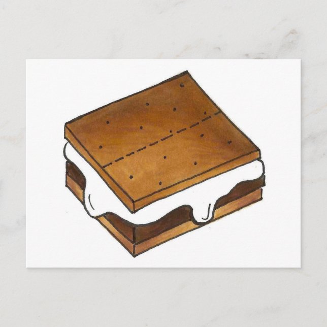 Campfire S'mores Chocolate Smore Camping Foodie Postcard (Front)