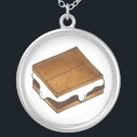 Campfire Smores Marshmallow Camp Smore Necklace<br><div class="desc">Features an original marker illustration of a delicious campfire s'mores treat,  made with chocolate and toasted marshmallows!</div>