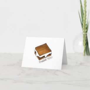 Campfire S'mores Marshmallow Smores Birthday Party Letterpress Thank You Card