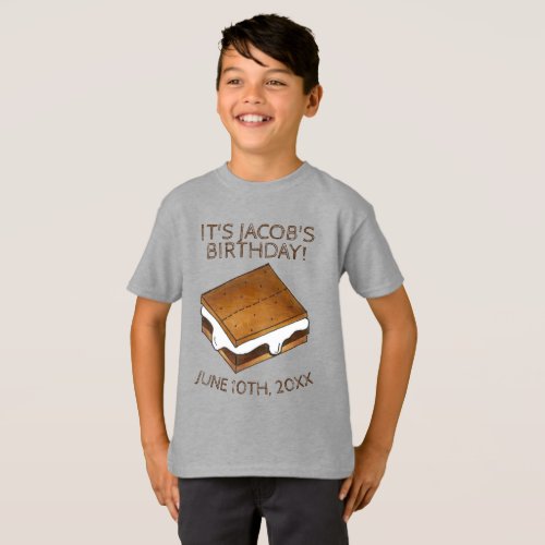 Campfire Smores Marshmallow Smores Birthday Party T_Shirt