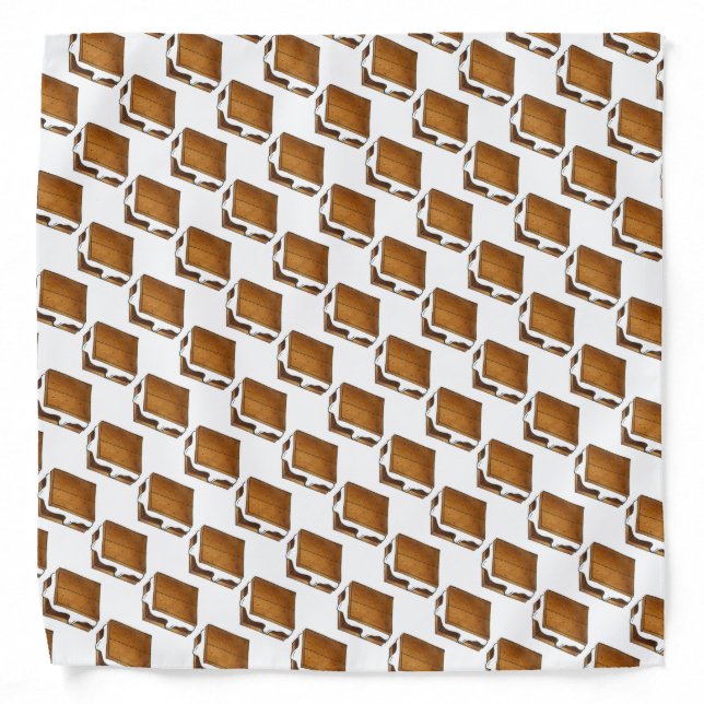 Campfire S'mores Summer Camp Toasted Marshmallow Bandana (Front)