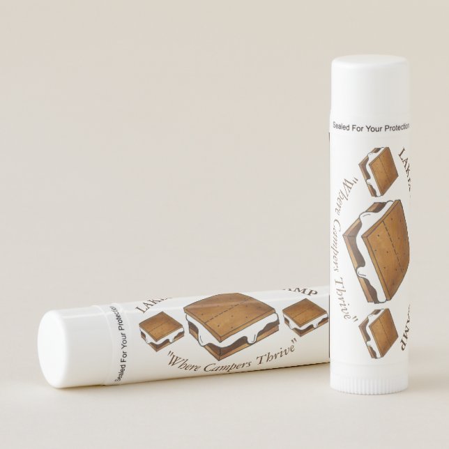 Campfire S'mores Summer Sleepaway Camp Camper Lip Balm (Front)