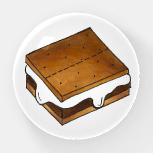 Campfire S'mores Toasted Marshmallow Chocolate Paperweight