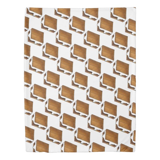Campfire S'mores Toasted Marshmallow S'more Camp Duvet Cover (Front)