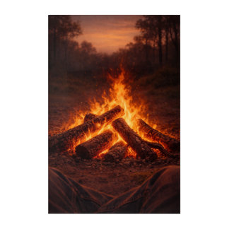 Campfire Thoughts | Fireside Print | Acrylic Art
