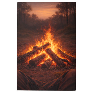 Campfire Thoughts | Fireside Print | Metal Art