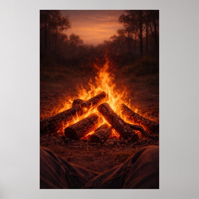 Campfire Thoughts | Fireside Wall Art | Poster (Front)