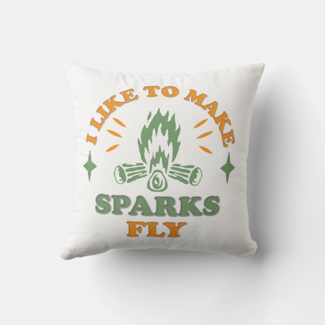 Campfire Throw Pillow (Back)