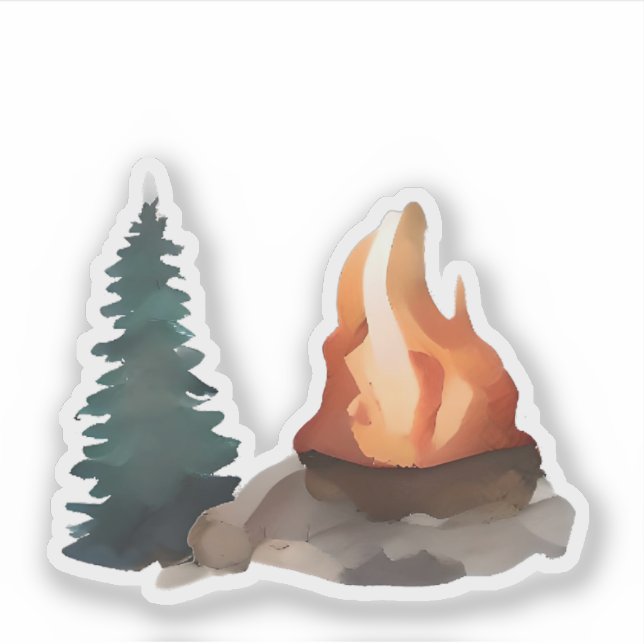 Campfire Under the Pines Sticker (Front)