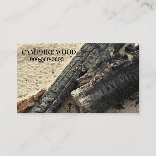 Campfire Wood Bonfire on Beach Business Card