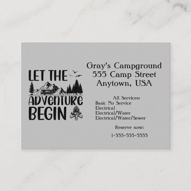 Campground Adventures Business Card (Front)