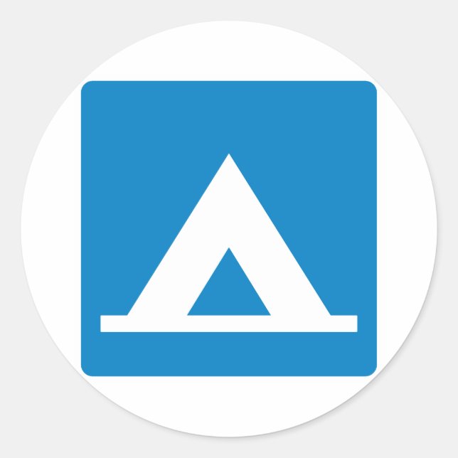 Campground Highway Sign Classic Round Sticker (Front)