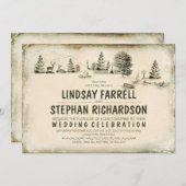 Campground Illustration Camping Wedding Invitation (Front/Back)