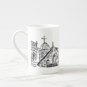 Campground Motif by Babbie - Martha's Vineyard Bone China Mug
