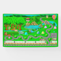 Campground Roads for Cars 3x5 Banner