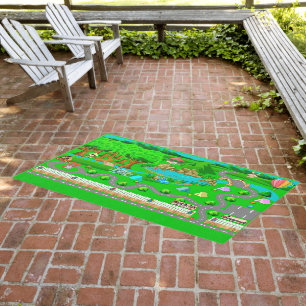 CAMPGROUND Roads for Cars Outdoor Rug