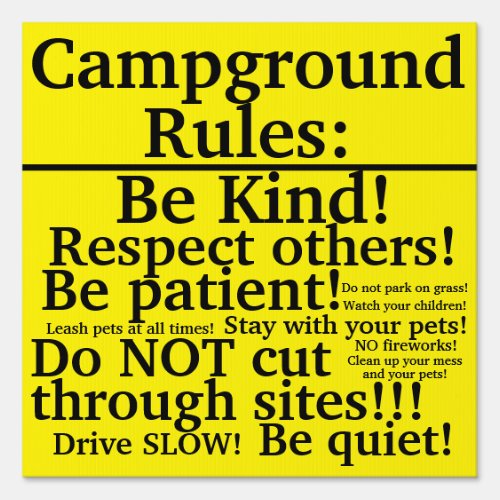 Campground Rules Sign