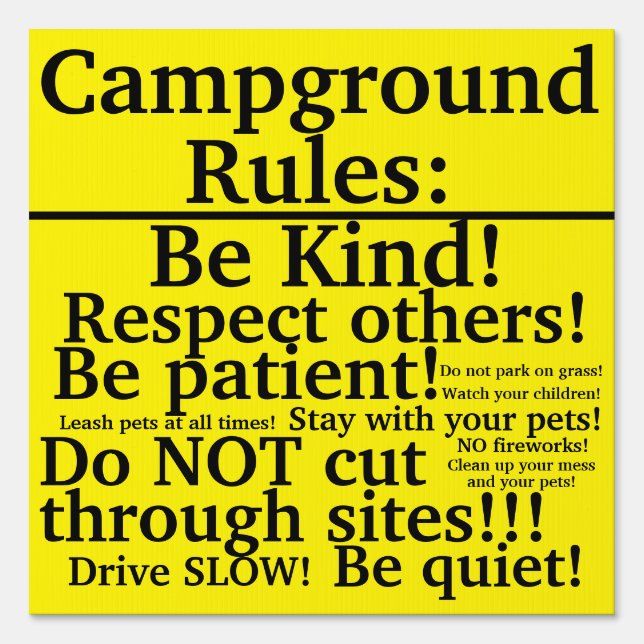 Campground Rules Sign (Front)