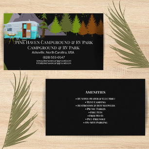 Campground & RV Park Rustic Outdoor Design Business Card