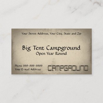Campground Tent Outdoor Equipment Business Business Card by Business_Creations at Zazzle