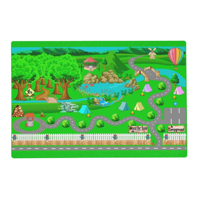 Campground-Town Roads for Cars  Placemat (Front)