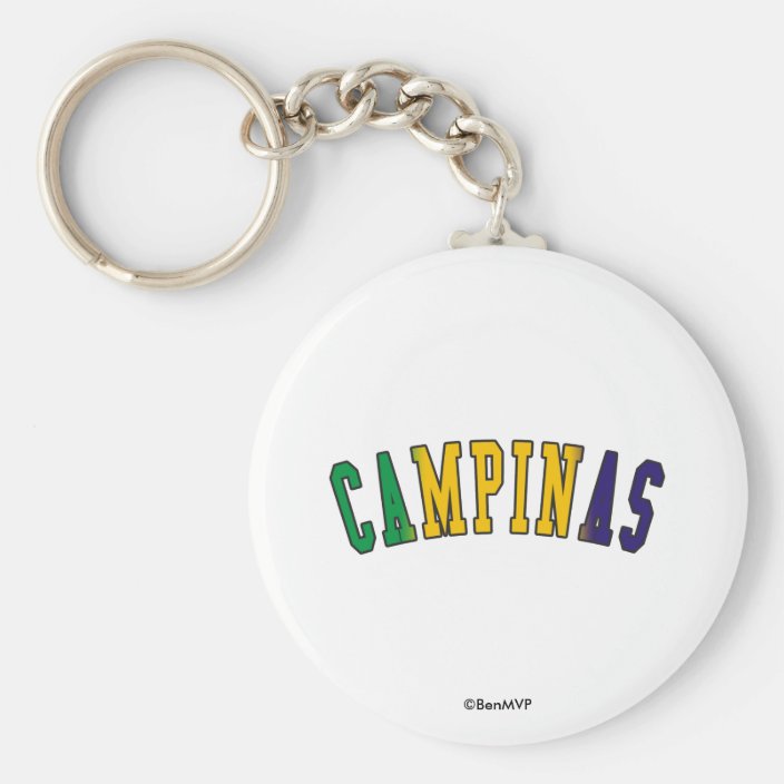 Campinas in Brazil National Flag Colors Key Chain
