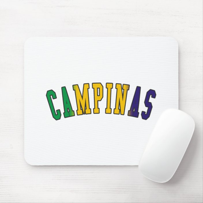 Campinas in Brazil National Flag Colors Mouse Pad