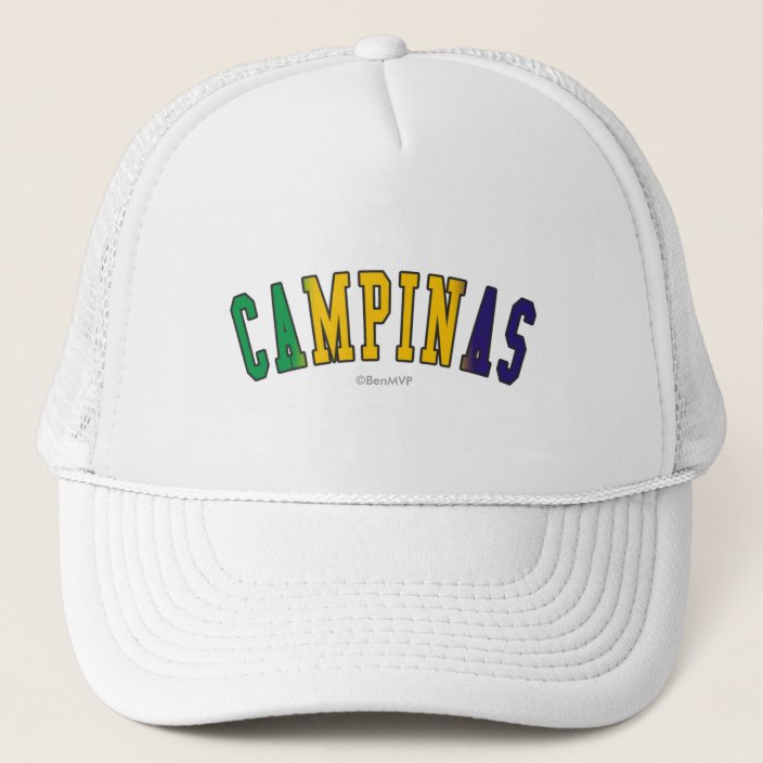 Campinas in Brazil National Flag Colors Trucker Hat