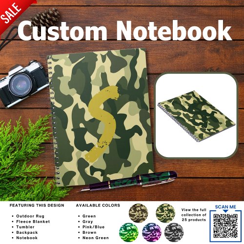 CAMPING ACCESSORIES GIFTS PERSONALIZED KIDS TEENS  NOTEBOOK
