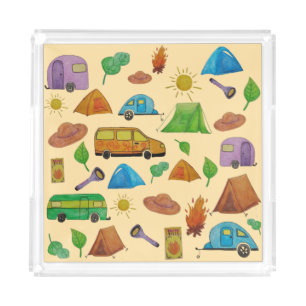 Camping adventure acrylic tray