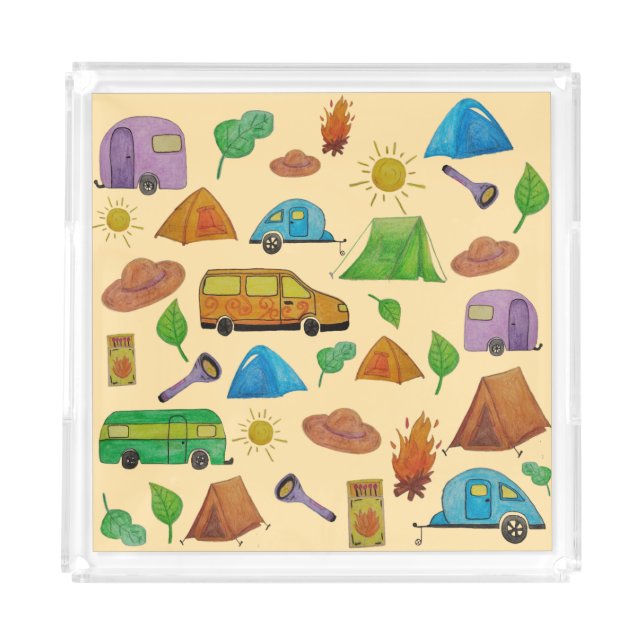 Camping adventure acrylic tray (Front)