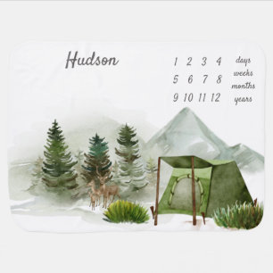 Camping Adventure Baby Milestone Blanket