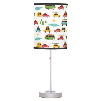 Camping Adventure Caravan Table Lamp by GiveMoreShop at Zazzle