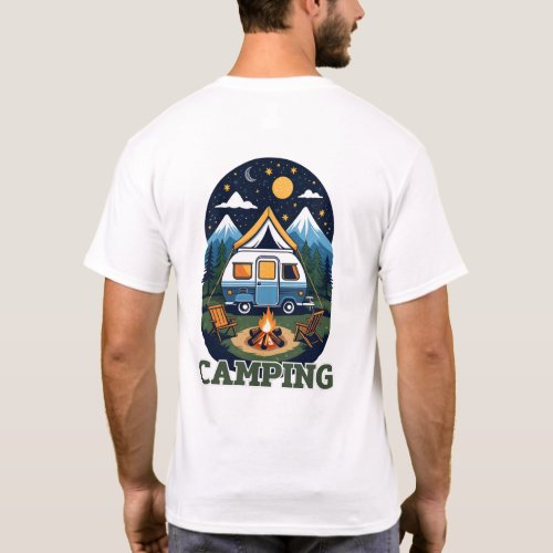 Camping Adventure _ Cozy Caravan by the Campfire T_Shirt