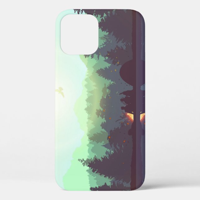 Camping Adventure Forest Mountain Illustration Case-Mate iPhone Case (Back)