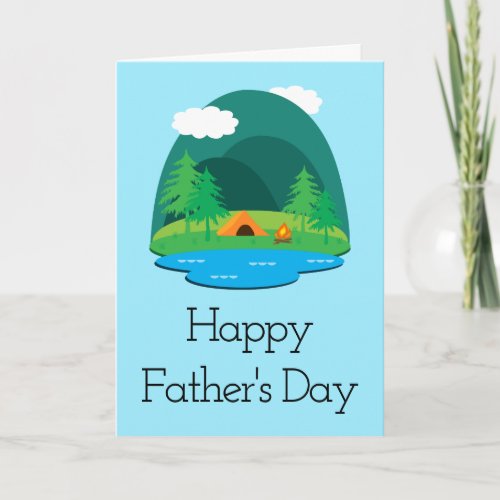 Camping Adventure Happy Fathers Day Greeting Card