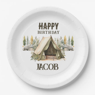Camping Adventure Kids Birthday Party Paper Plates