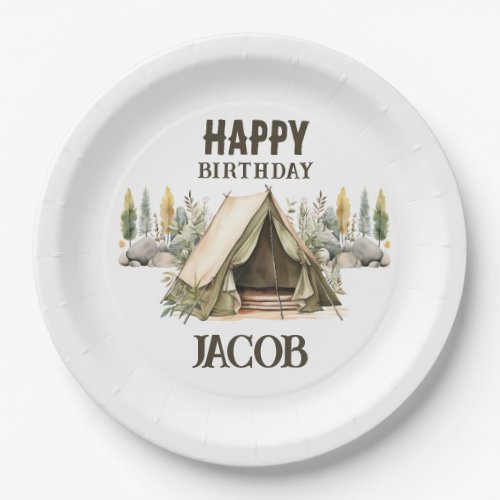 Camping Adventure Kids Birthday Party Paper Plates