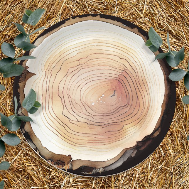 Camping Adventure Kids Birthday Party Wood Paper Plates (Creator Uploaded)